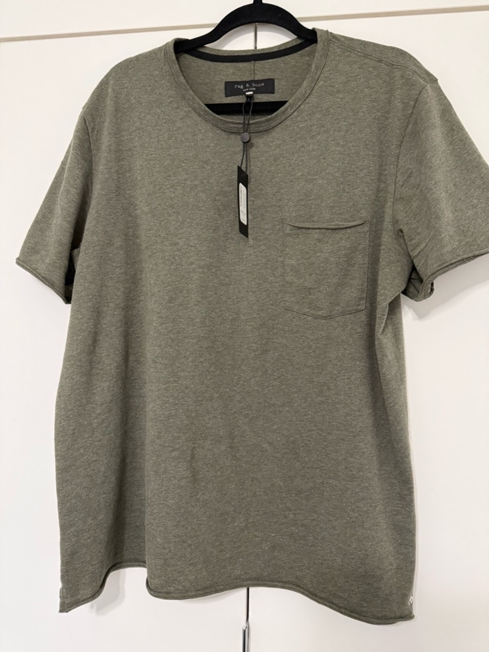rag & bone Olive Green Short-Sleeve Pocket Tee